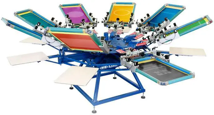 Carusel imprimare tricouri prin serigrafie