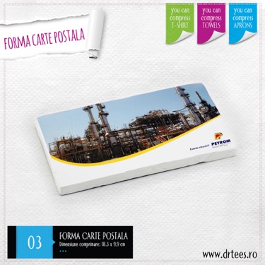 Tricouri comprimate in forma de carte postala