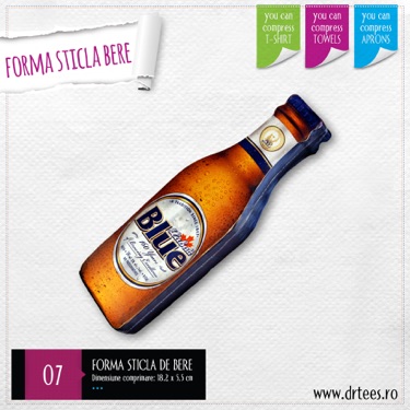 Tricouri comprimate in forma de sticla de bere